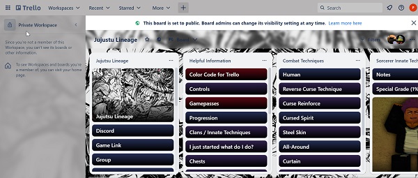 Jujutsu Lineage Trello Discord 2024 Game